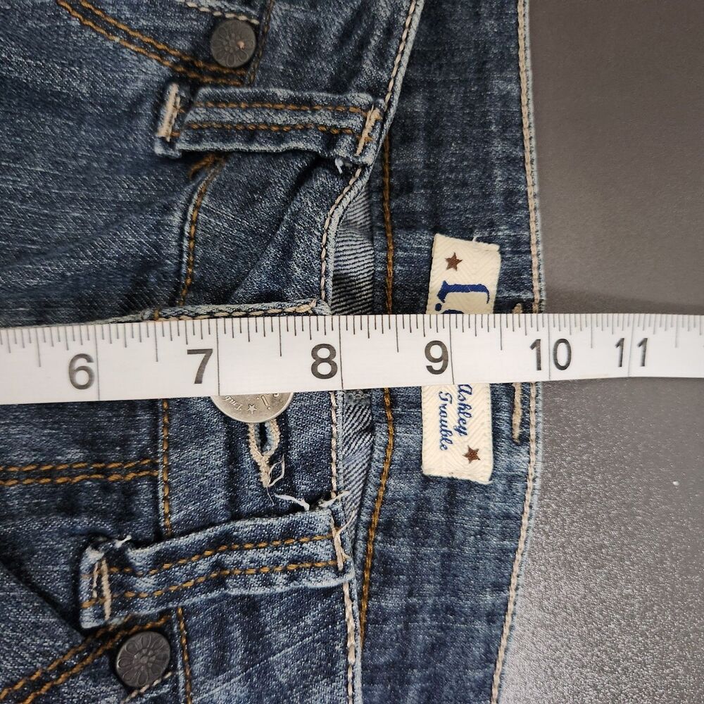 LEI Ashley Straight Women's Dark Wash Blue Denim Jeans 5 Pocket Size 7 Juniors - Picture 9 of 10